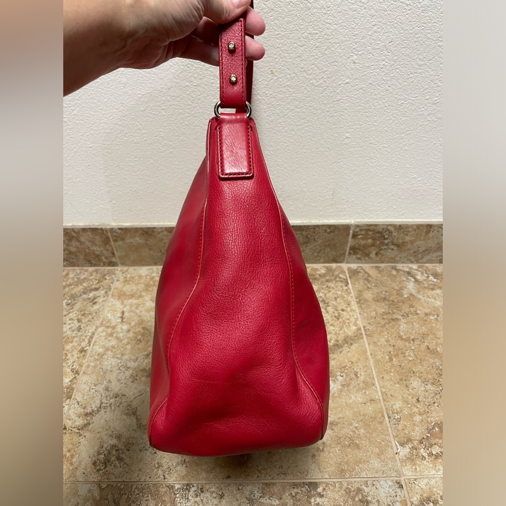 Kate Spade red leather Jamie Chrystie Street hobo shoulder bag - Picture 4 of 14